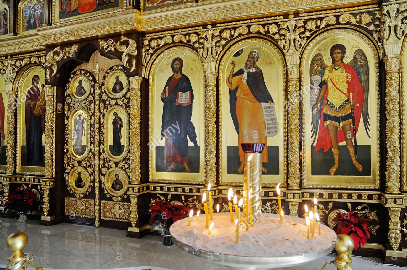 Icones bruler des bougies leglise orthodoxe russe altea costa blanca alicante province spain europe bj3t6n 1